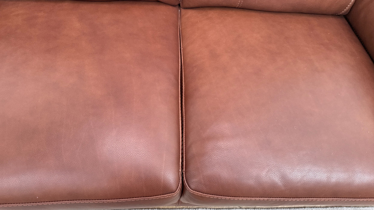 Sofology Santina Leather 3 Seater in Relaxed Soft Brown