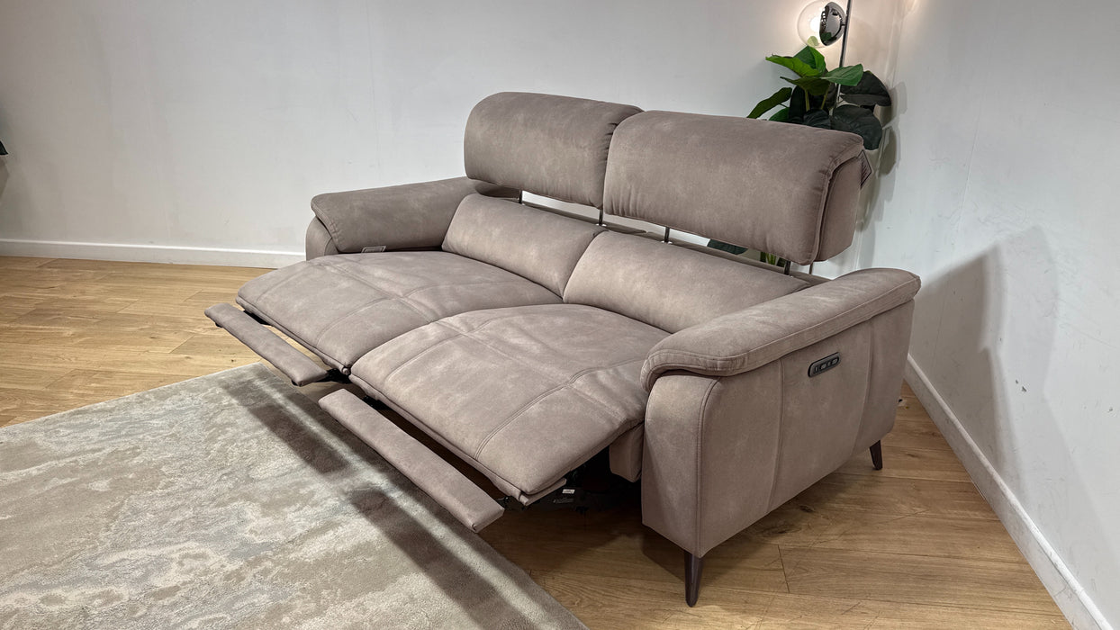 Sofology Bailey Fabric 2.5 Seater Power Recliner/Headrest in Lifestyle Flecked Nutmeg