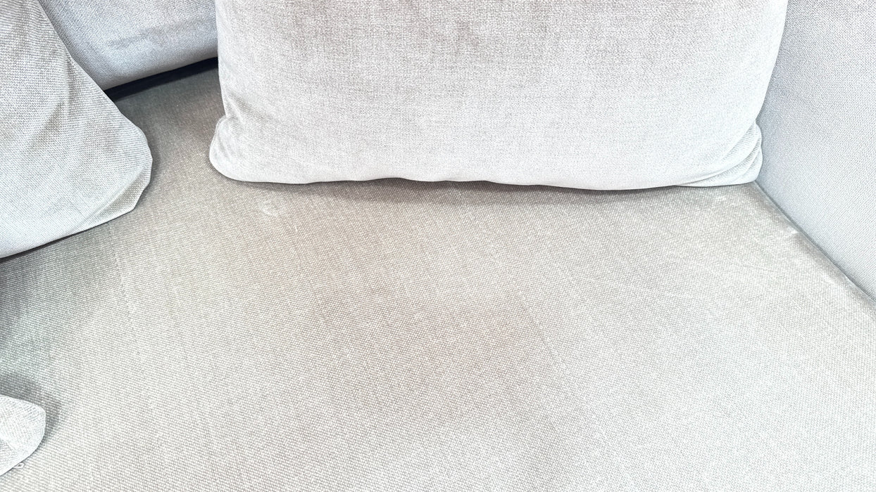 Sofology Oscar Fabric 3 Seater Gold Trim in Fine Textured Chenille Stone