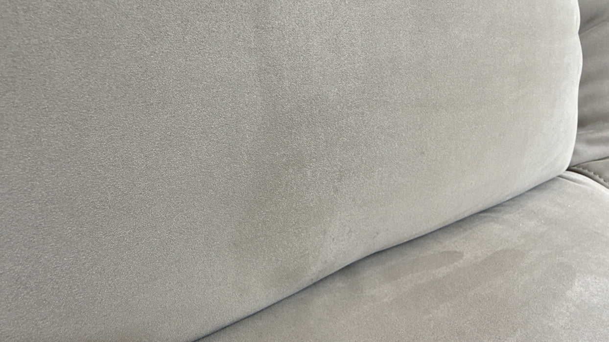 Sofology Ripley Fabric 2 Seater Power Recliner/Headrest in Lifestyle Nubuck Feel Light Grey