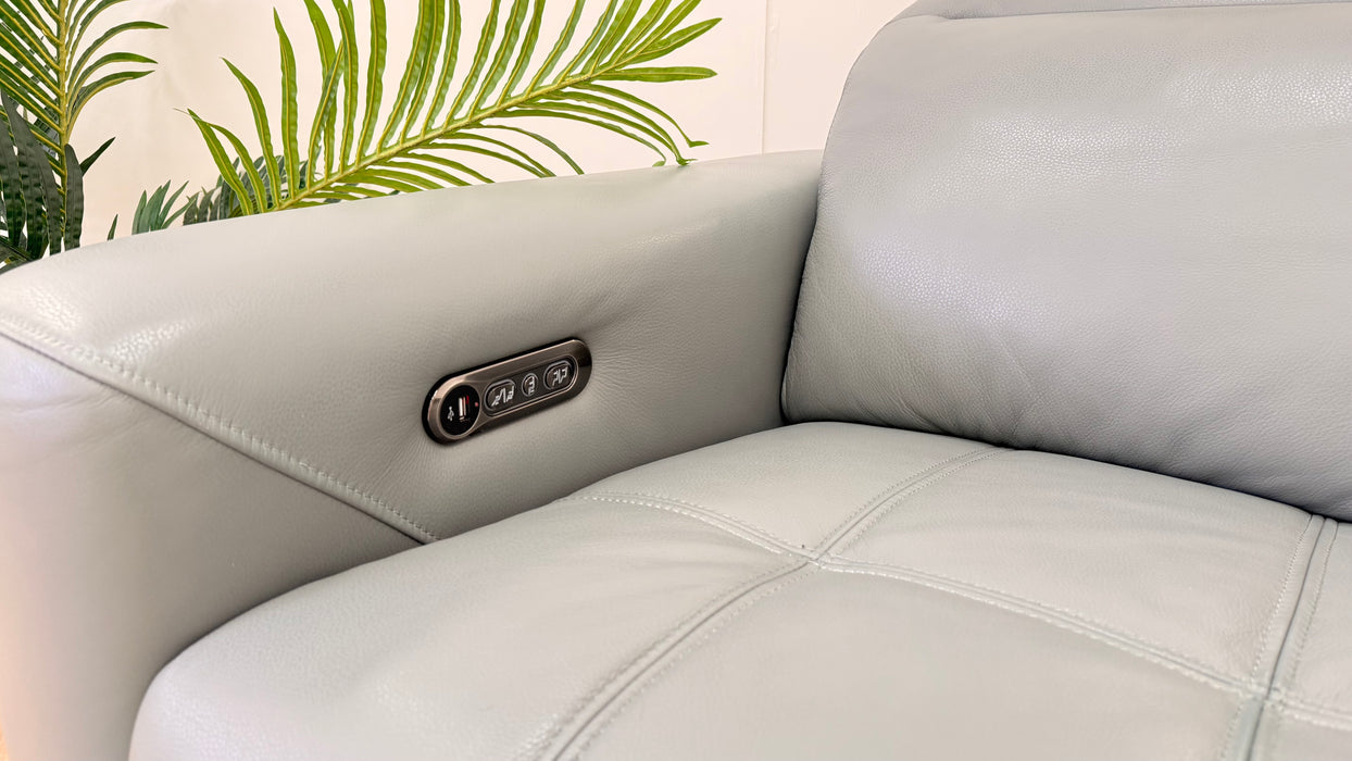 Sofology Marvella Leather Recliner 2 Seater in Granite Teal