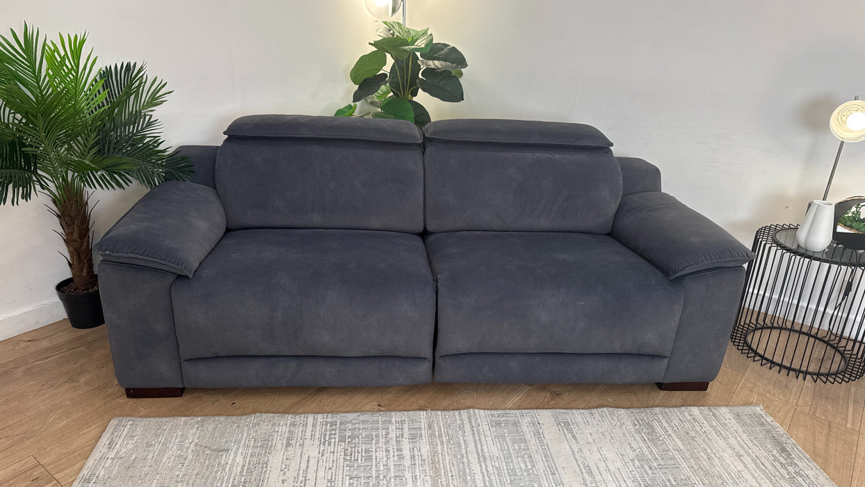 Sofology Benz Fabric 3 Seater Power Recliner/Headrest Heated Seat in Lifestyle Flecked Charcoal