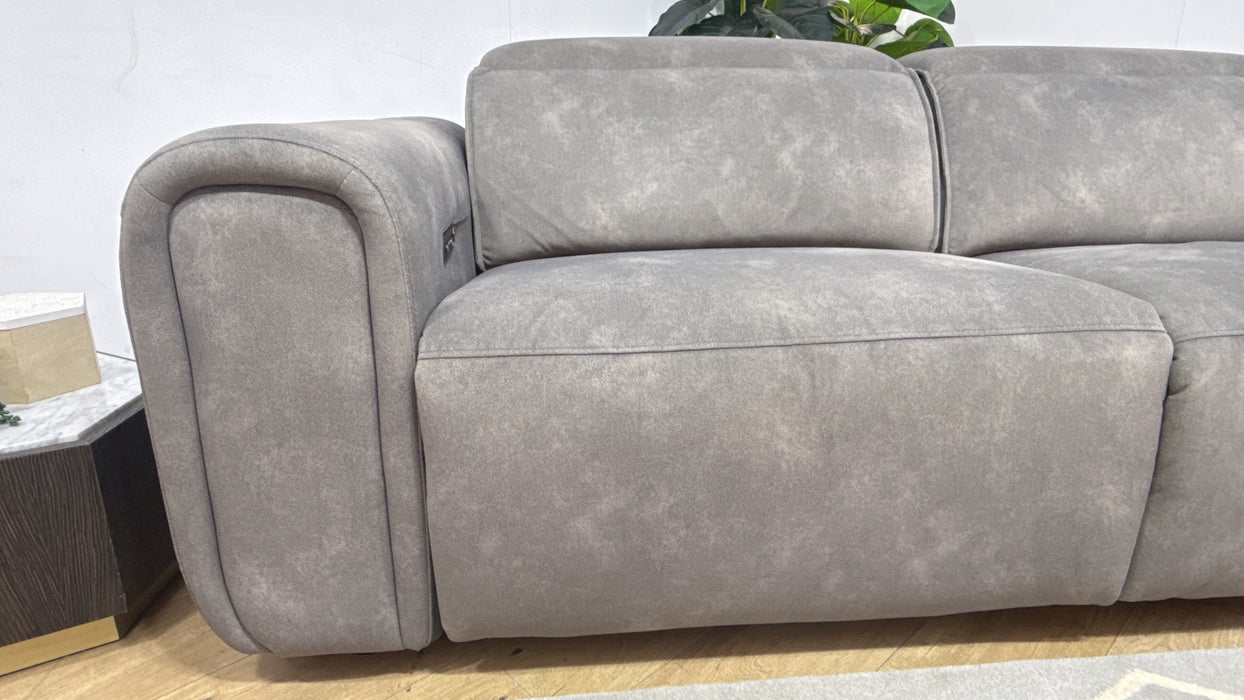 Sofology Premiere Fabric 2.5 Seater Power Recliner/Headrest Heated Seats in Lifestyle Flecked Mocha