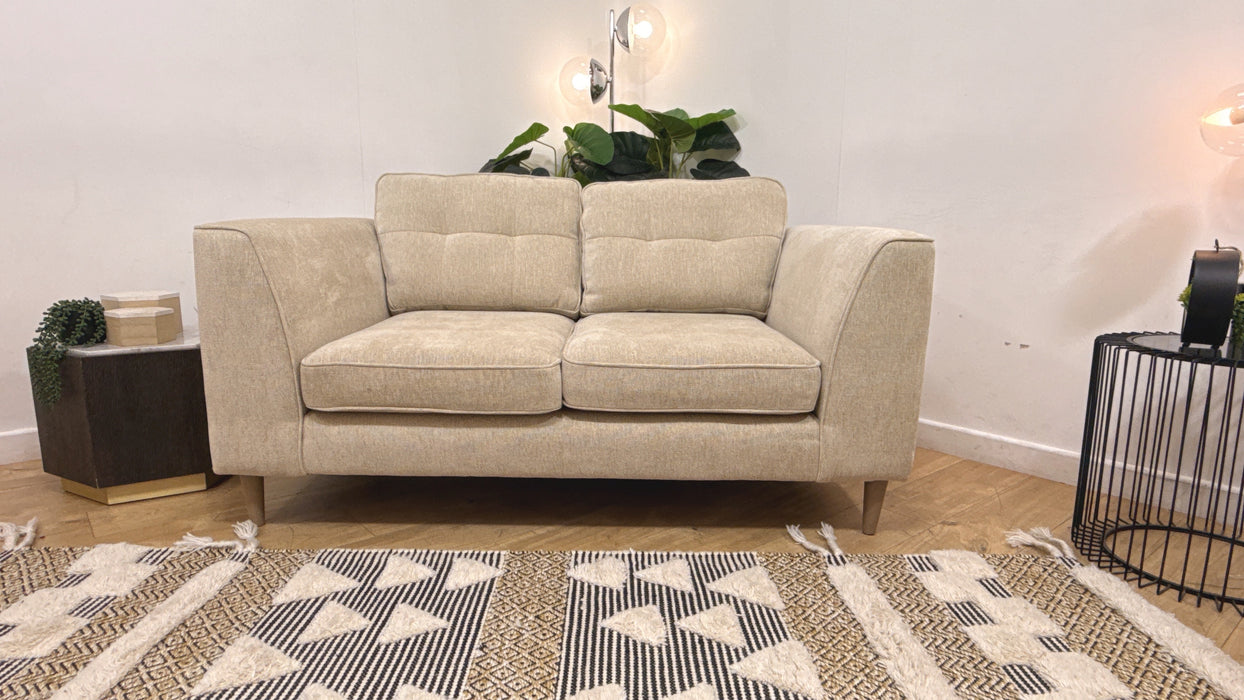 Sofology Roscoe Fabric 2 Seater in Linen Look Chenille Stone