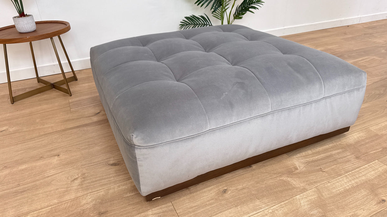 Weekend Designer Fabric Footstool  - Silver