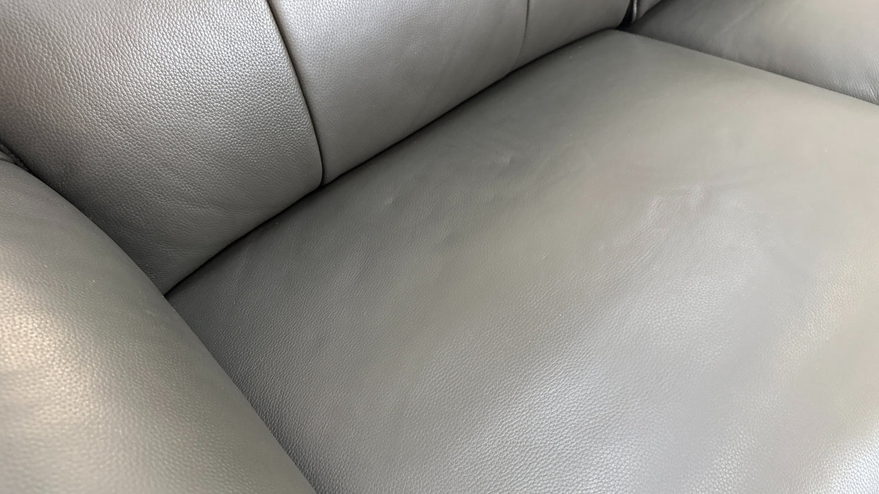 Sofology The Carrera 2.5 Seater Recliner Sofa in Trusty Embossed Leather Charcoal