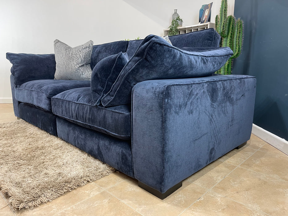 Laurent Fabric 4 Seater Split Fibre Seats - Luxury Deep Pile Chenille Denim (WA2)