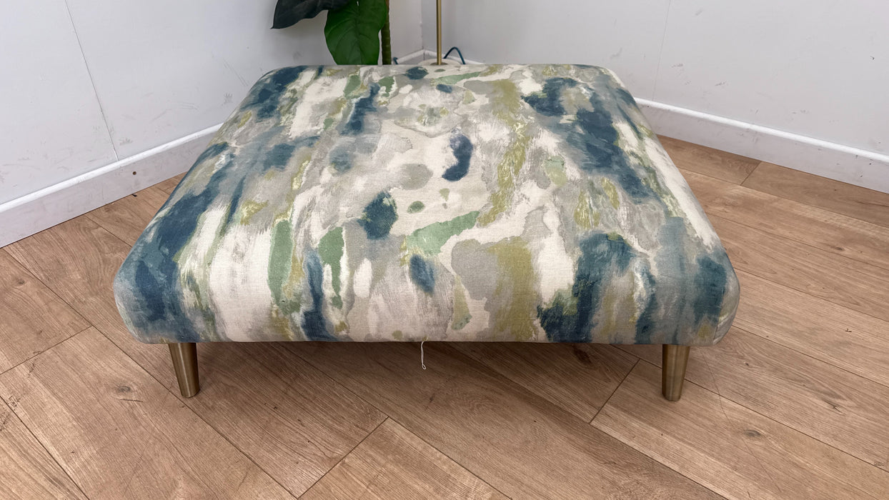Sofology The Essence Fabric Footstool in Oasis Teal All Over