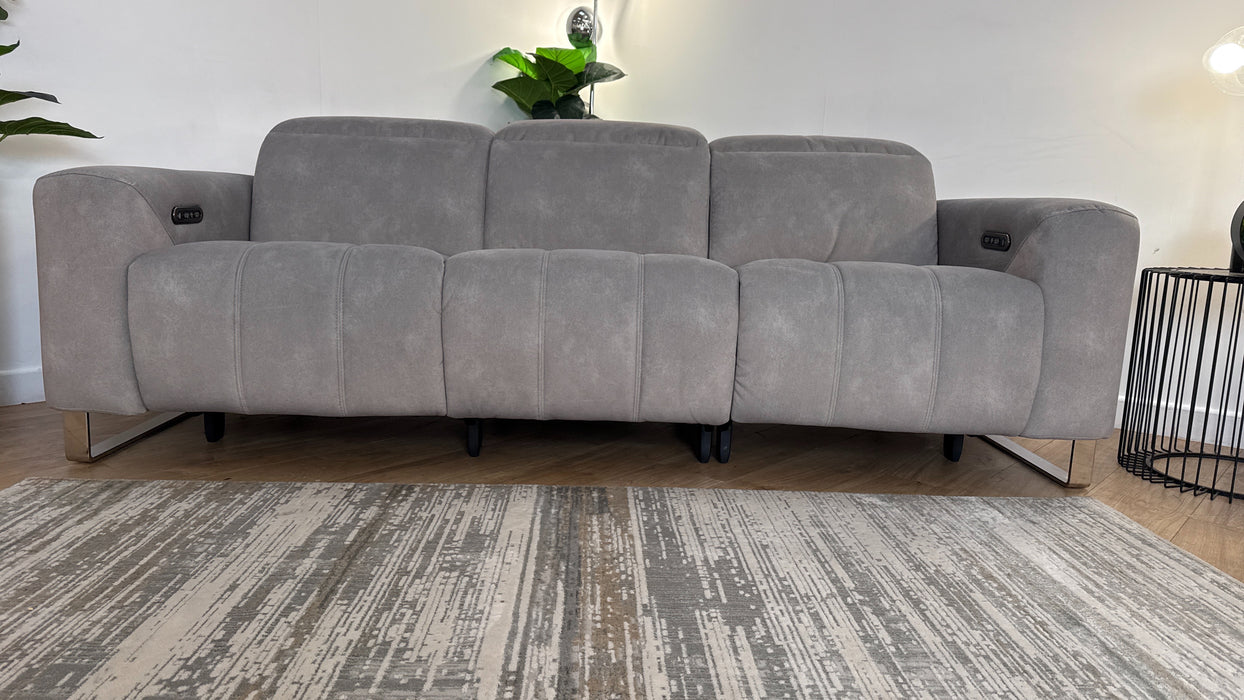 Sofology Marvella Fabric 3 Seater Recliner in Flecked Stone