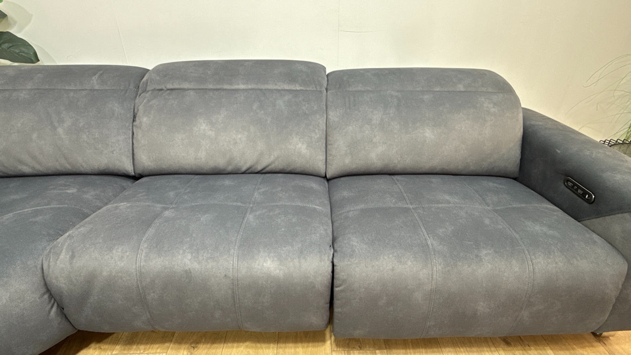 Sofology The Marvella Fabric 1.5 Console Corner 3 Power Recliner/Headrest in Lifestyle Flecked Charcoal