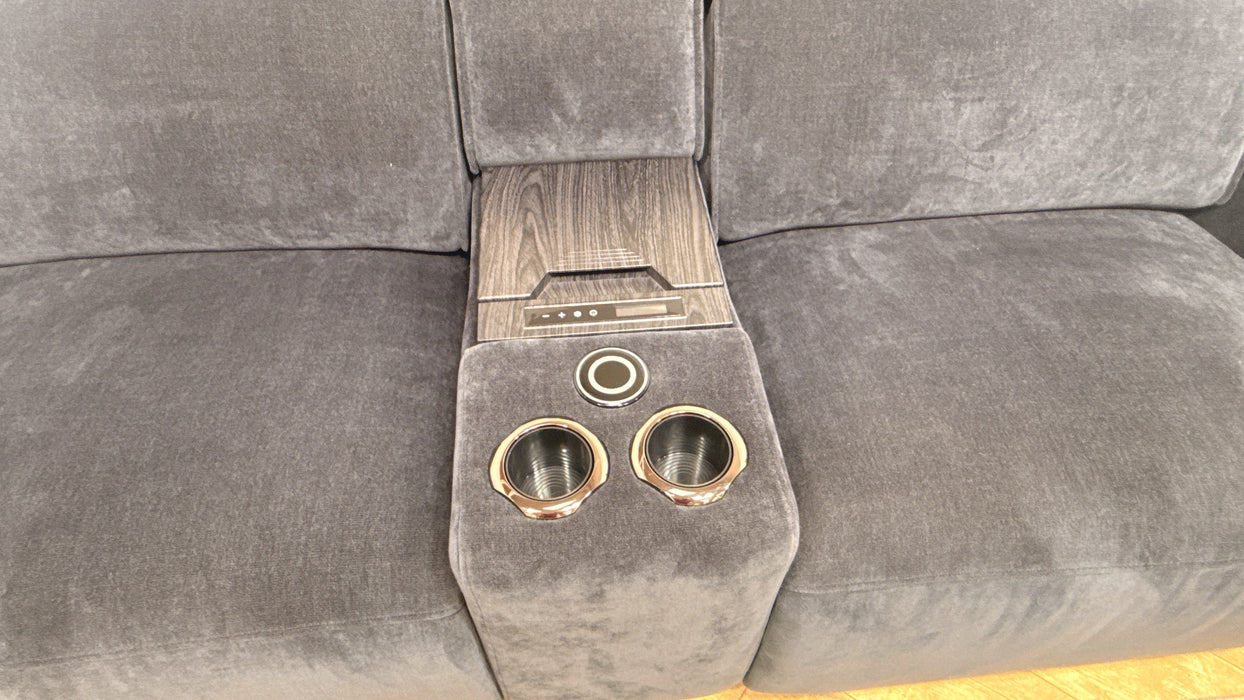 Sofology Premiere Fabric 2.5 Seater Smart Console Power Recliner/Headrest in Relaxed Chenille Ink