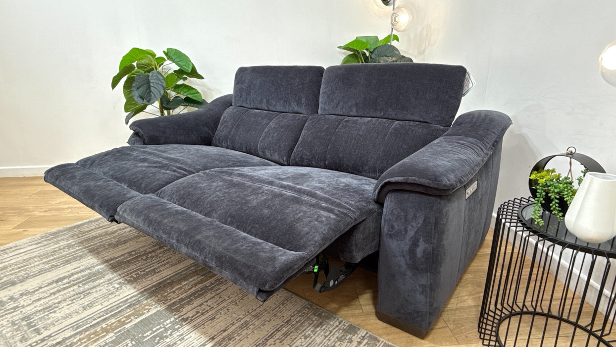 Sofology Carrera Fabric 2.5 Power Recliner/Headrest in Relaxed Chenille Ink