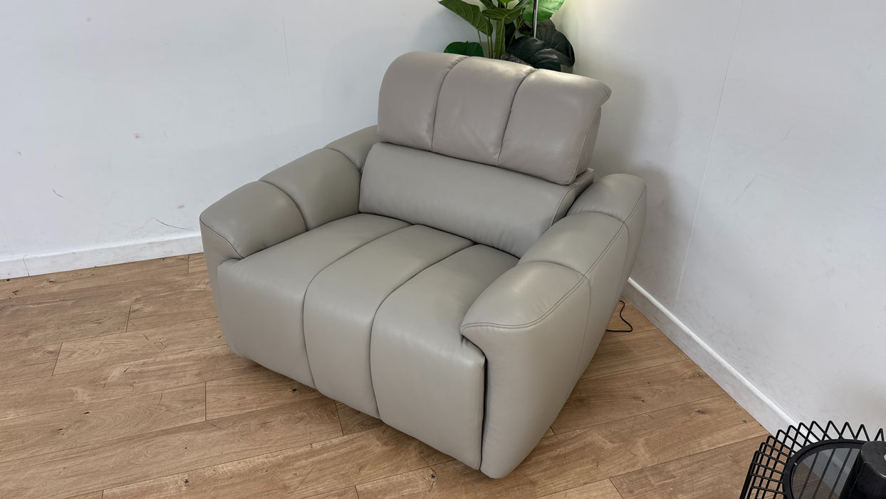 Sofology The Nobu Loveseat in Trusty Sheen Leather Lead Grey