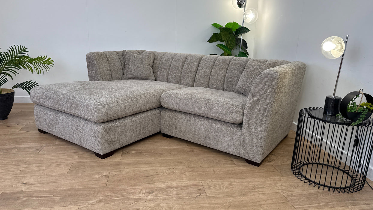 Sofology The Downtown 4 Seater Fabric Chaise in Basketweave Chenille Linen