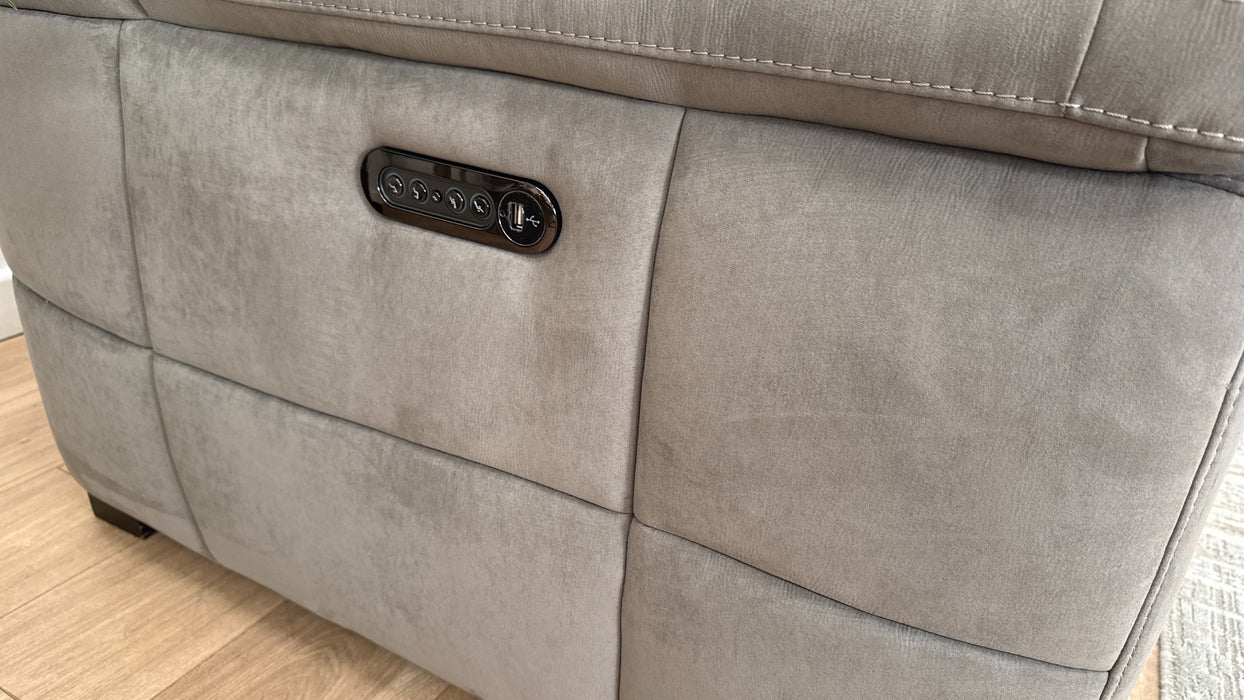 Sofology Laurence Fabric 3 Corner 1 Power Recliner/Headrest in Lifestyle Textured Charcoal