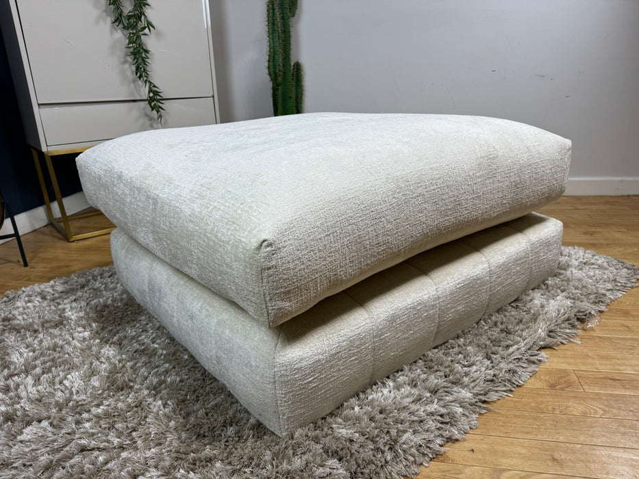 Westwood Fabric Footstool - Teddy Chenile Ivory - ( WA2 )