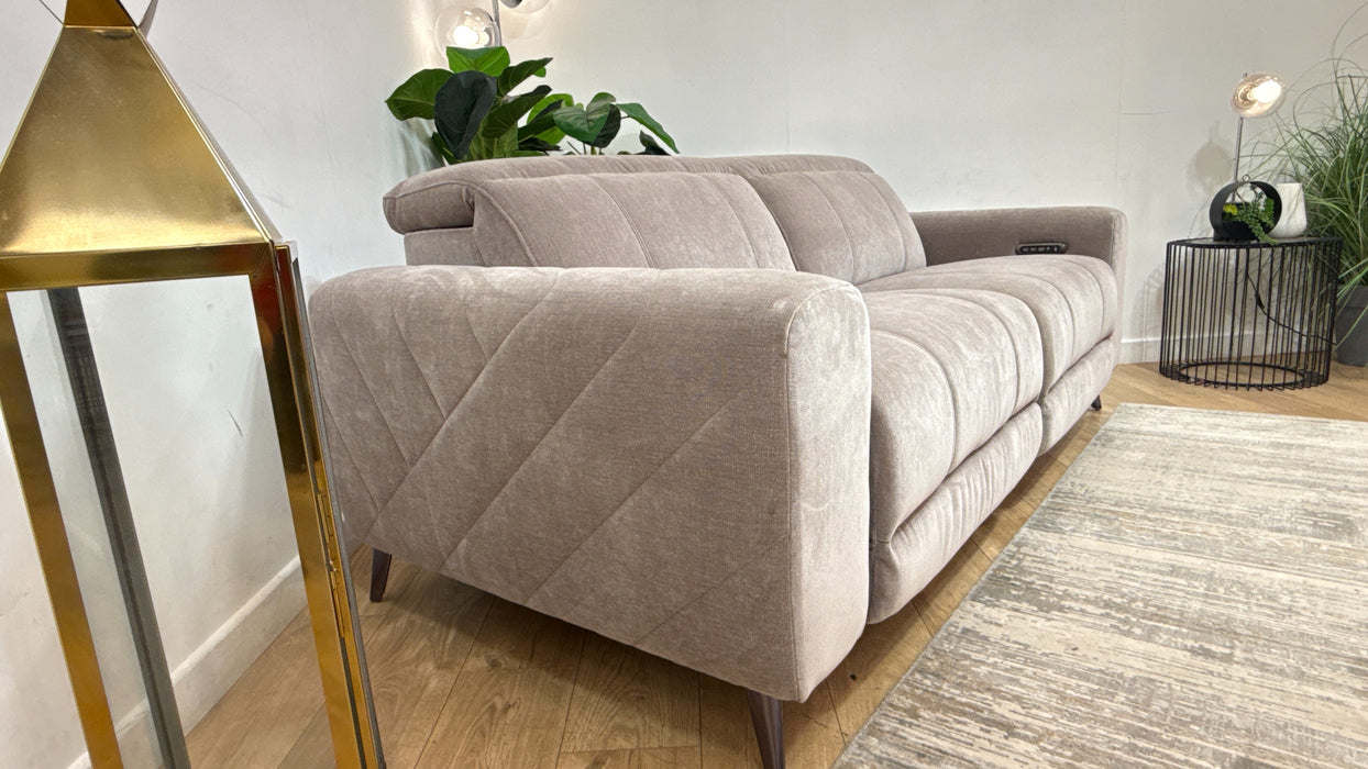 Sofology Fabric Allure 2.5 Power Recliner, Hdrst, Heated, Lumber in Chenille Nutmeg