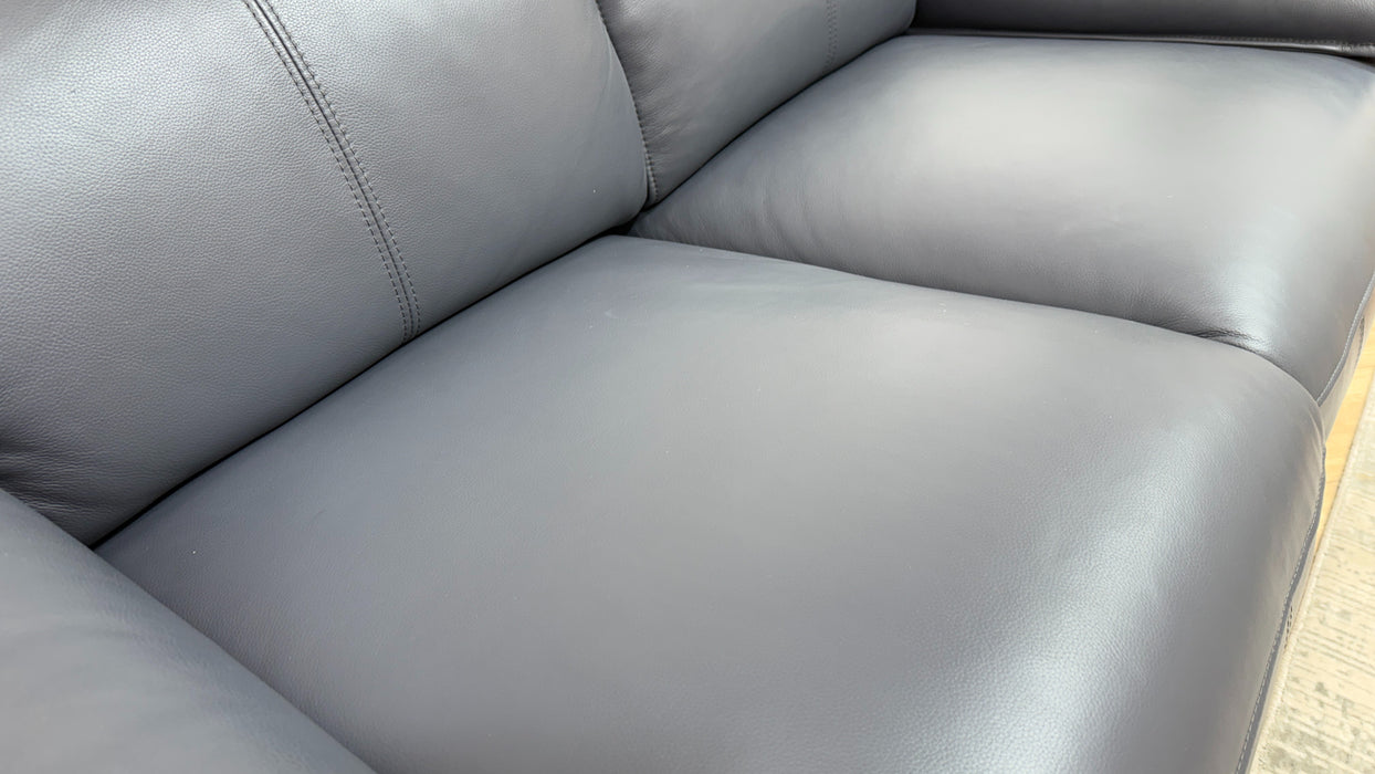 Sofology Benz Leather 2 Seater Power Recliner/Headrest Heated Seats in Trusty Sheen Lavender Grey