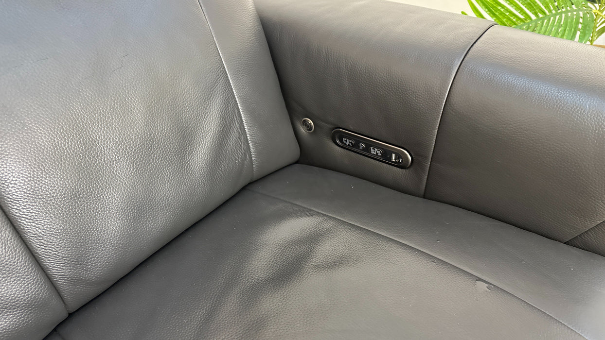 Sofology Lumiere Leather Recliner 2 Seater in Charcoal