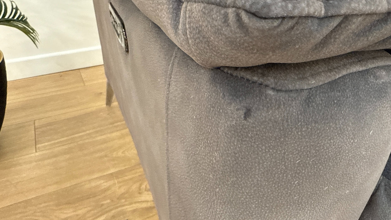 Sofology Illinois Fabric 2 Corner 2 Power Recliner/Headrest in Lifestyle Mottled Charcoal