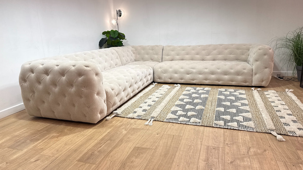 Sofology Venezia Fabric 3 Corner 3 in Relaxed Chenille Cotton