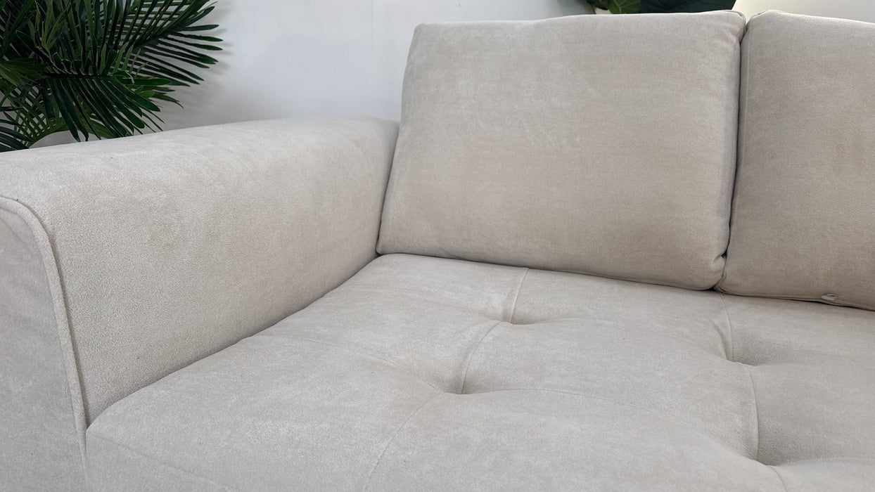 Sofology Ascot Fabric 2 Seater Bench Seat in Soft Sherpa Natural Mix