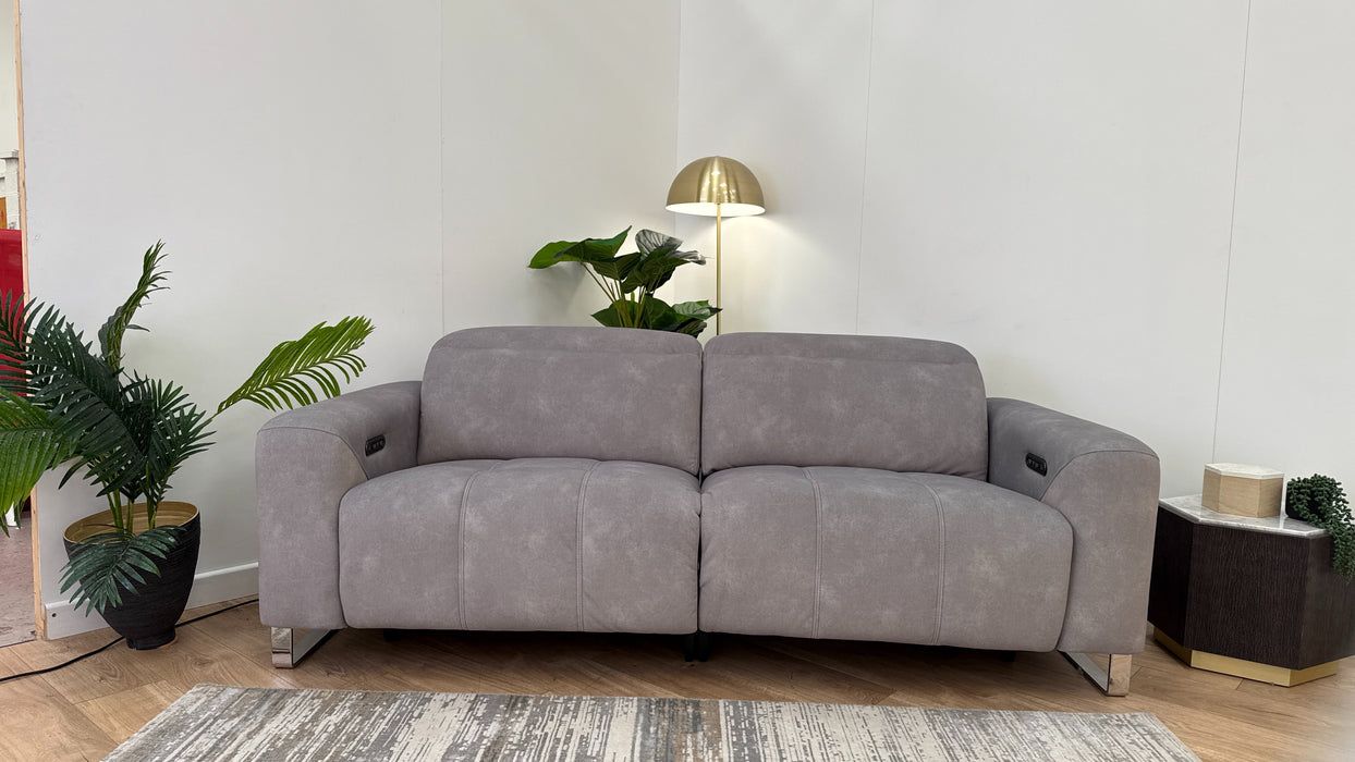 Sofology The Marvella 2.5 Fabric Power Recliner/Headrest in Lifestyle Flecked Stone