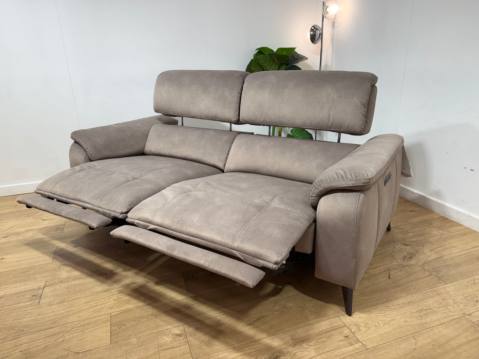 Sofology Bailey Fabric 2.5 Seater Power Recliner/Headrest in Lifestyle Flecked Nutmeg