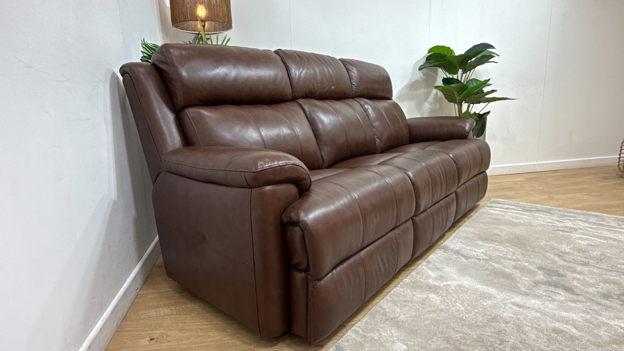 Sofology Gracie Leather 3 Seater in Trusty Sheen Chocolate