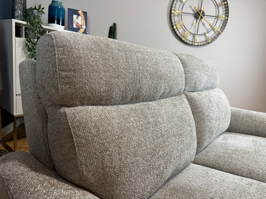 Parker 2.5 Seater Fabric Hopsack Chenille Linen Power Recliner Power Headrest (WA2)