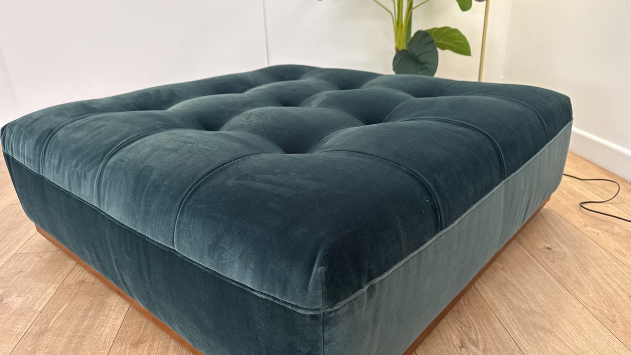 Sofology Weekend Fabric Designer Footstool in Forest Green