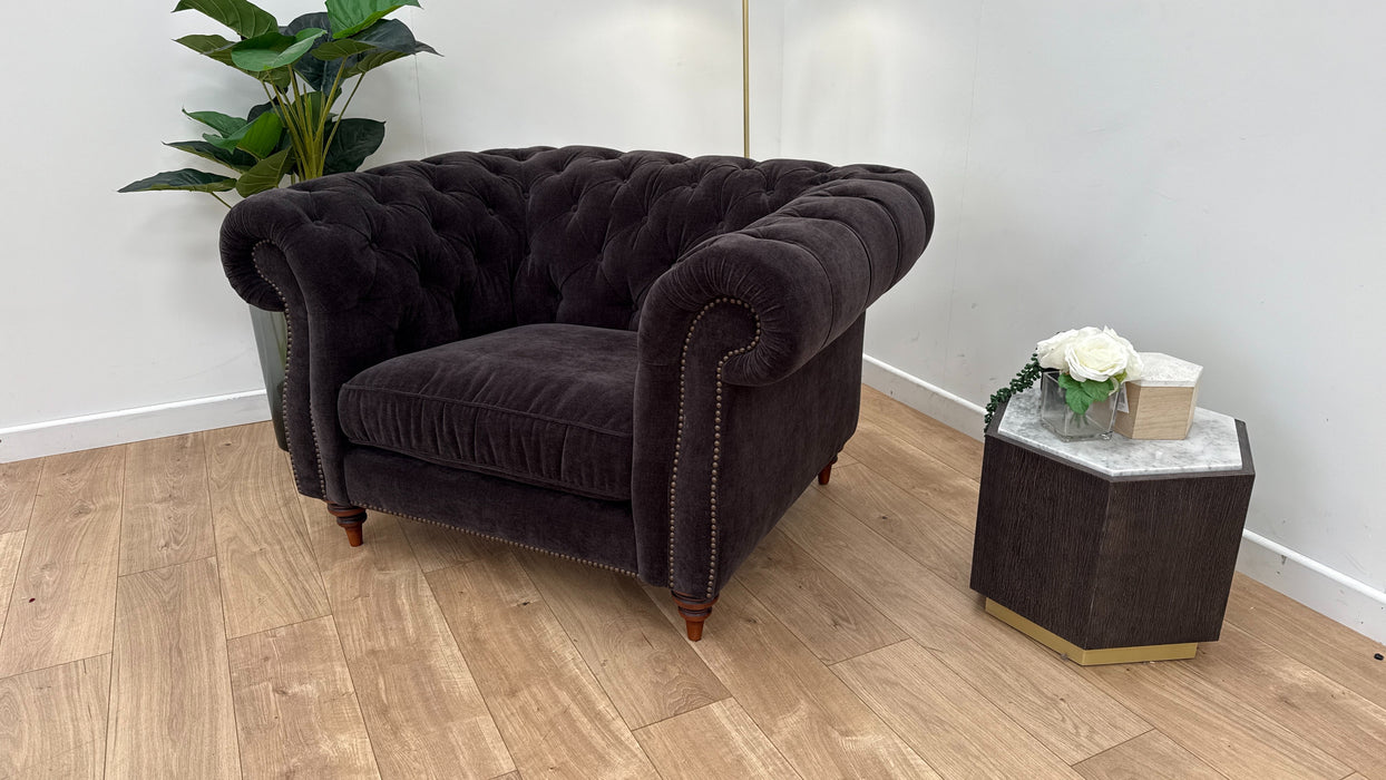 Sofology Darcy Fabric Chair in Relaxed Chenille Raisin