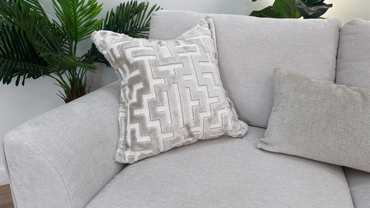 Sofology Mayfair Fabric 2 Seater in Linen Look Chenille Mist/Pearl Mix