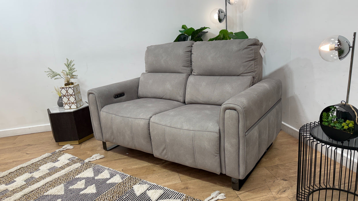 Sofology Ravello Fabric 2 Seater Power Recliner in Lifestyle Flecked Stone