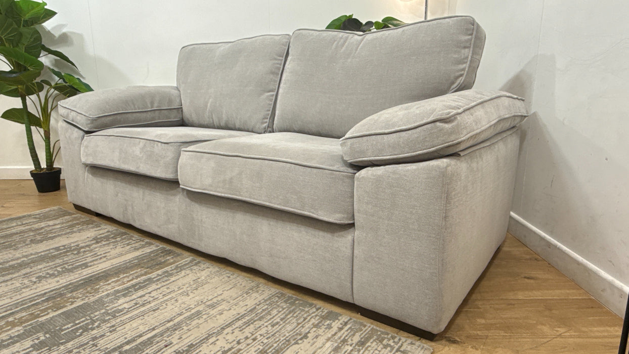 Sofology Brixton Fabric 3 Seater in Soft Chenille Silver