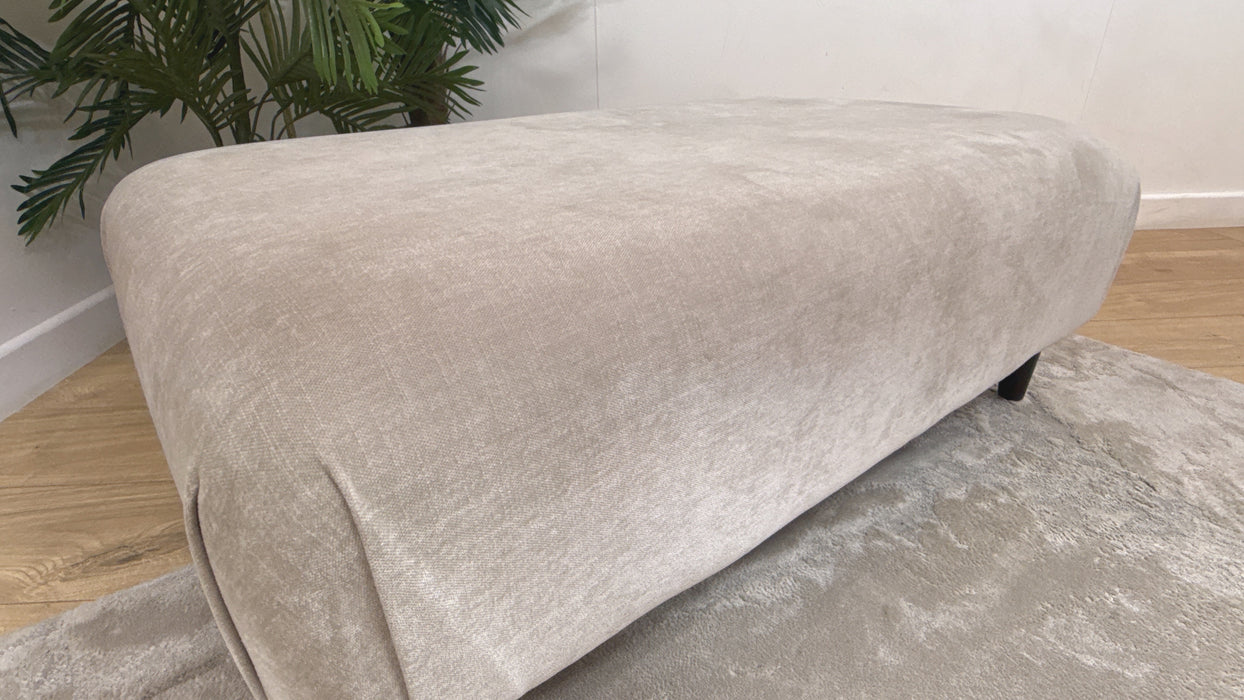 Sofology Mayfair Fabric Designer Footstool in Soft Chenille Linen All Over