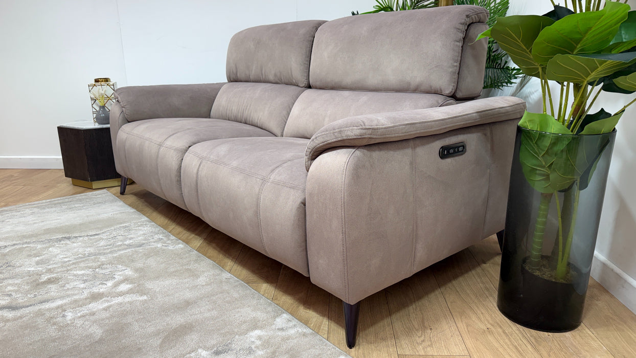 Sofology Bailey Fabric 2.5 Seater Power Recliner/Headrest in Lifestyle Flecked Nutmeg