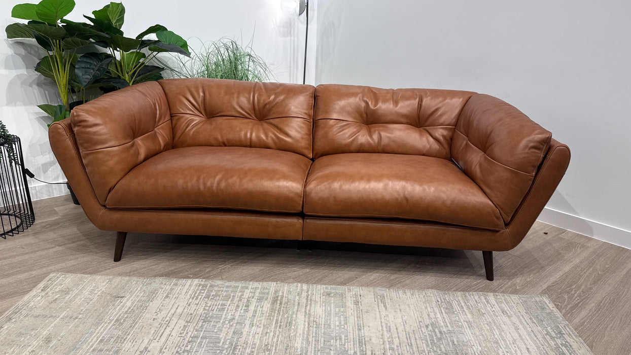 Sofology Hygge Leather 4 Seater Split in Relaxed Soft Tan