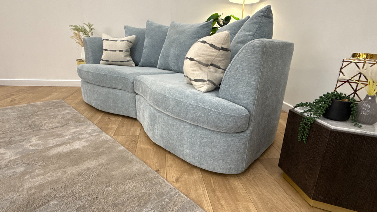 Sofology Chloe Fabric 4 Seater Split Sofa in Chenille Sky