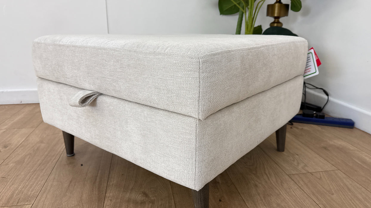 Sofology The Hackney Fabric Storage Memory Foam Footstool in Linen Look Chenille Mist