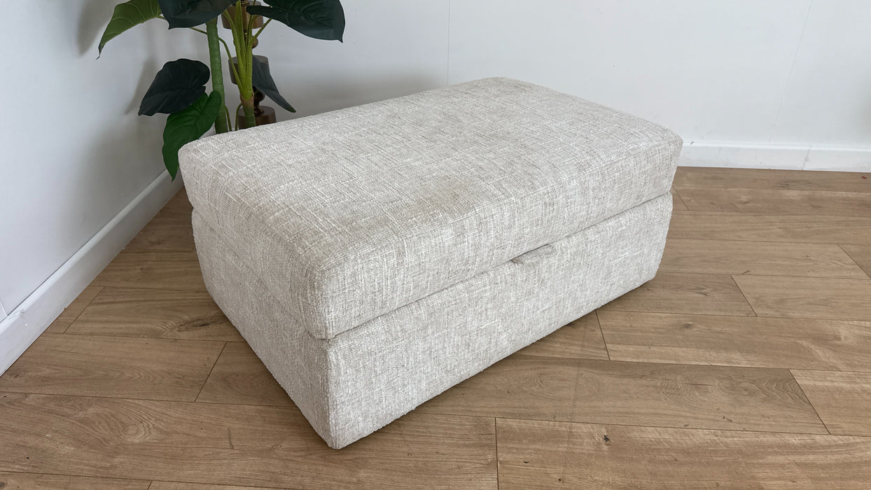 Sofology Cove Fabric Large Storage Footstool in Artisan Chenille Ecru