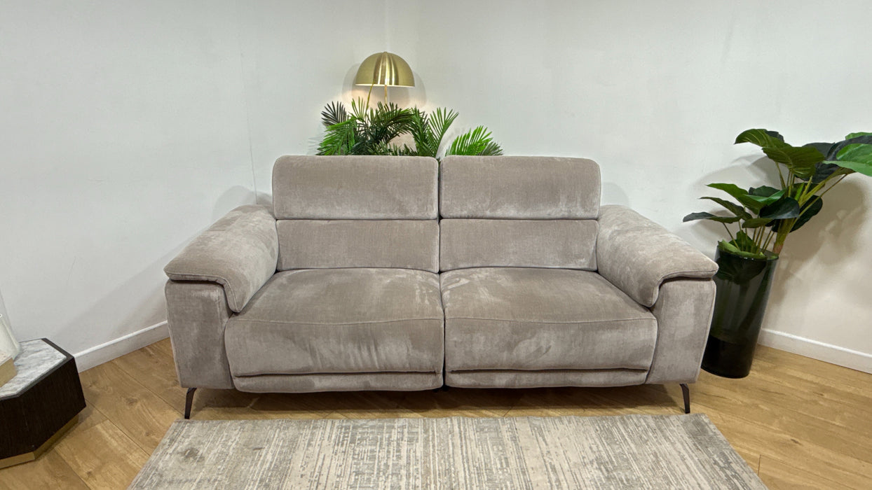Sofology Fratelli Fabric 2.5 Seater Power Recliner/Headrest in Relaxed Chenille Nutmeg