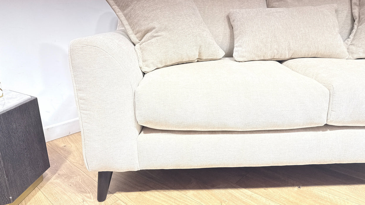 Sofology Mayfair Fabric 2 Seater Feather Flex Seats in Linen Look Chenille Natural