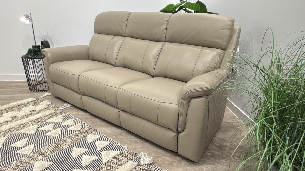 Sofology Bradie Leather 3 Seater in Trusty Embossed Stone