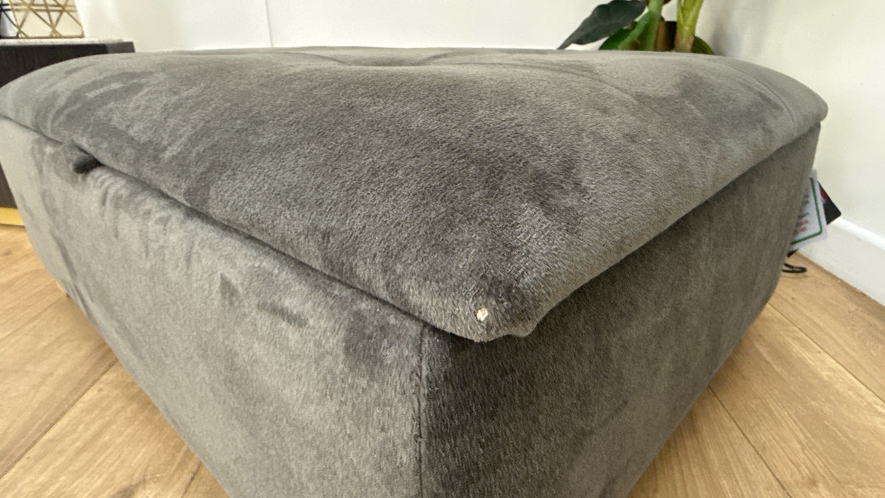 Sofology The Ascot Fabric Storage Footstool in Soft Sherpa Slate