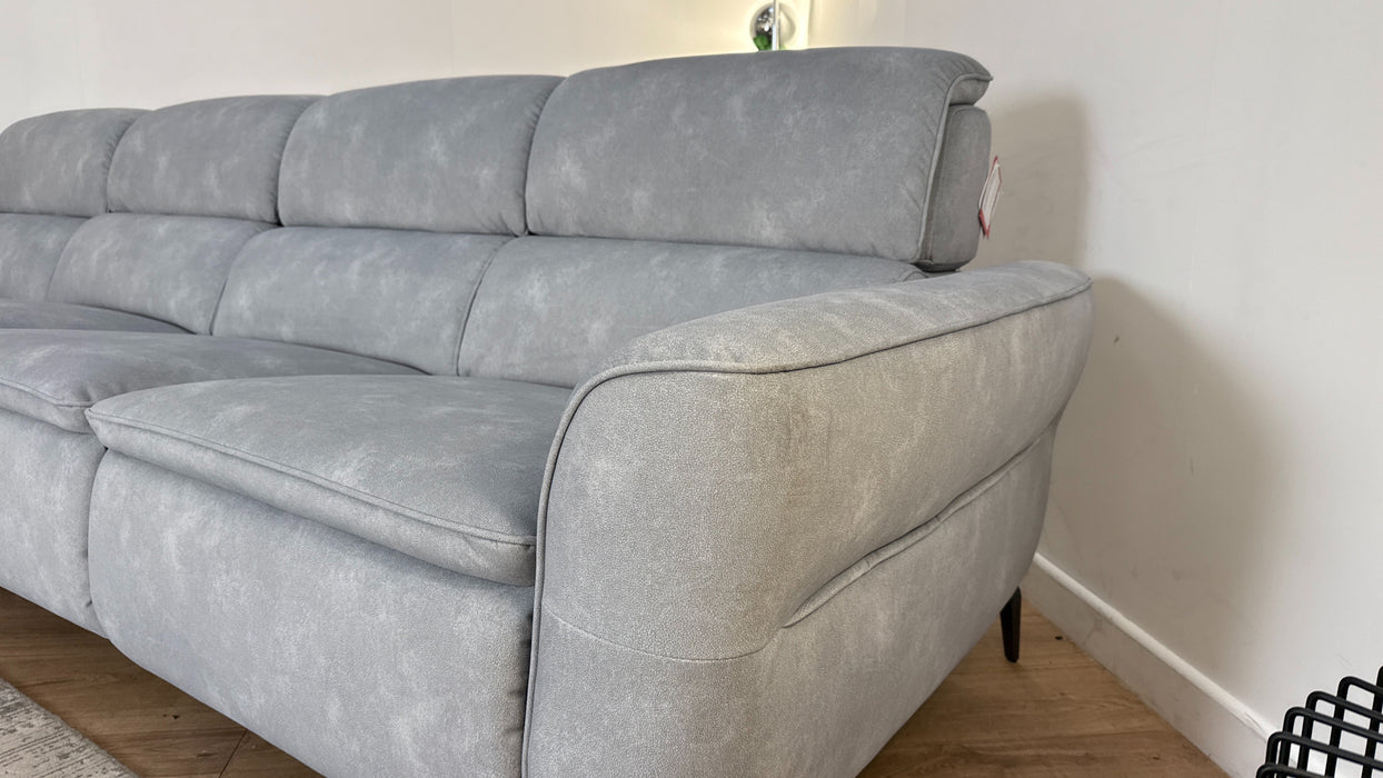 Sofology The Viento Fabric Chaise 4 Seater in Lifestyle Flecked Silver