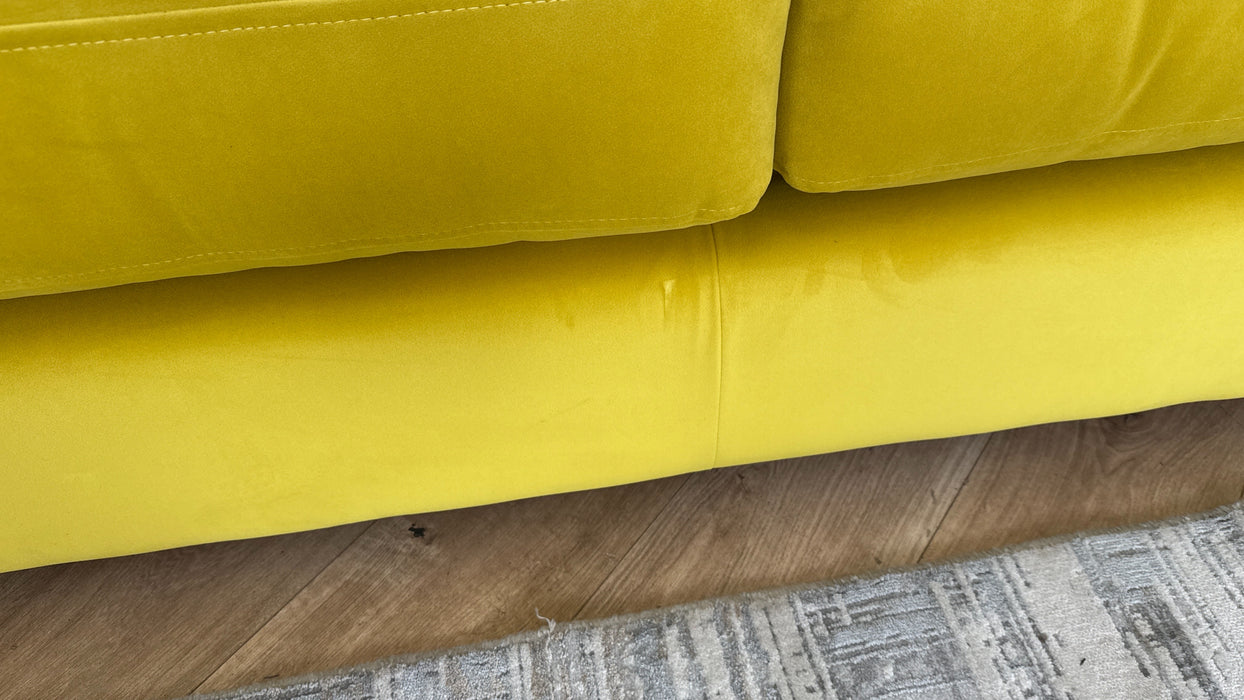 DFS The Windsor 3 Seater Fabric Sofa Bed in Velvet Yellow