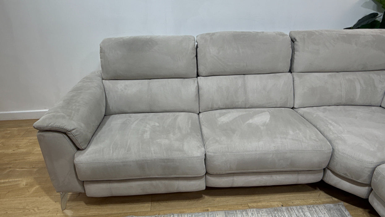 Sofology Illinois Fabric 2 Corner 1 Power Recliner/Headrest x 1 in Lifestyle Textured Grey