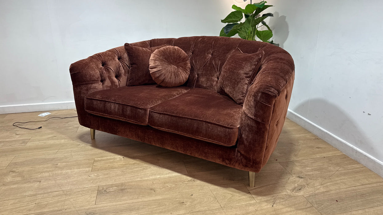 Sofology The Gatsby Fabric 2 Seater in Luxury Chenille Rust