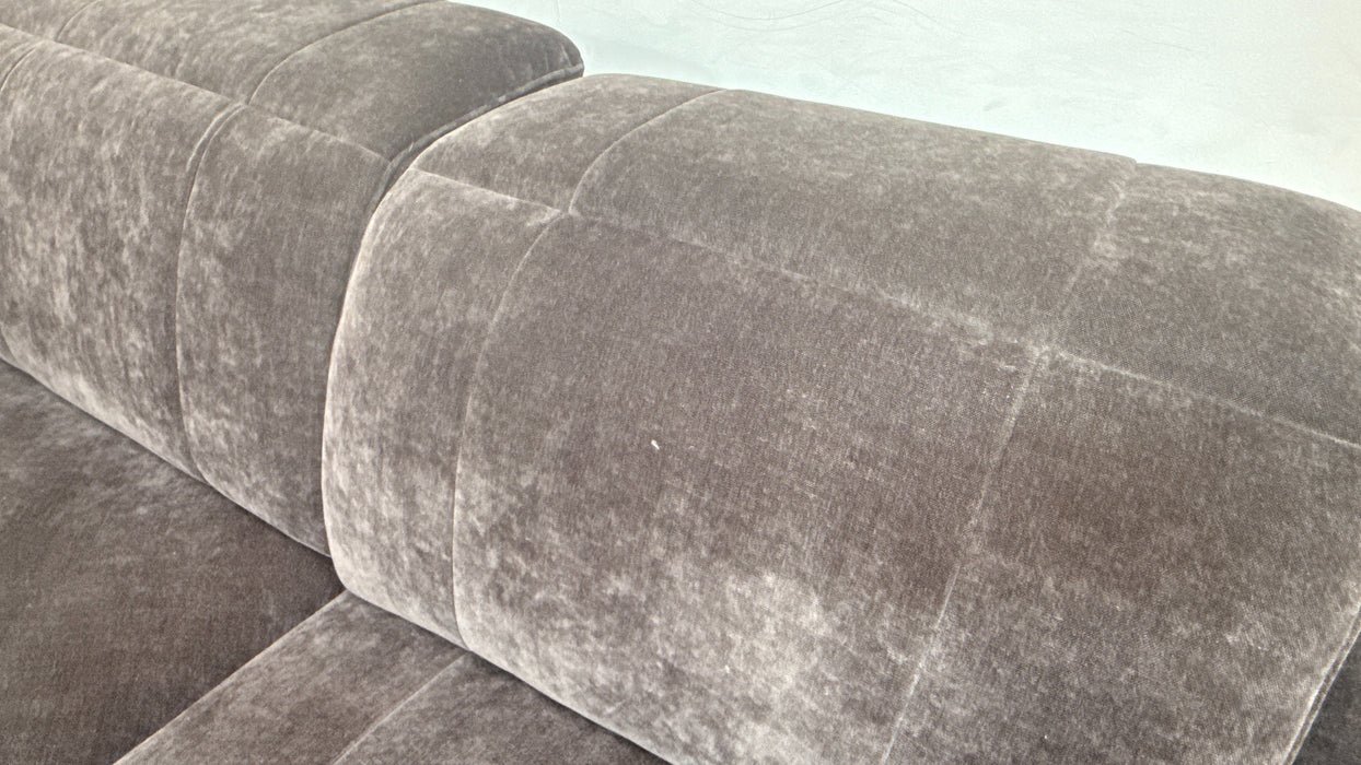 Sofology Lumiere Fabric 3 Corner 1.5 Power Recliner/Headrest Heated Seats in Relaxed Chenille Raisin